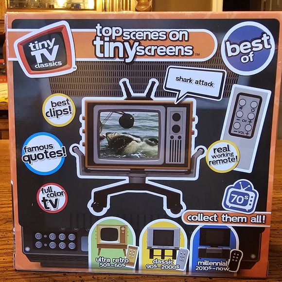 Jaws Tiny screens mini TV w/ remote - Picture 3 of 7